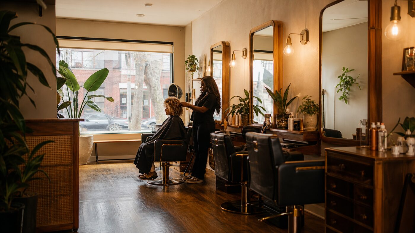 In the salon